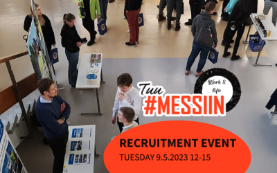 Ihmisiä rekrytointimessuilla