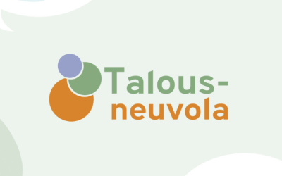 Kuvassa vihreä tausta ja keskellä teksti "talousneuvola"