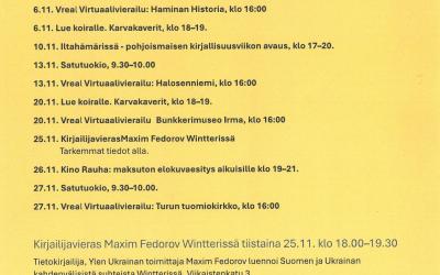 Pääkirjaston tapahtumalistaus marraskuu 2025