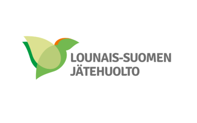 Valkoinen pohja, jossa lukee teksti: Lounais-Suomen jätehuolto.