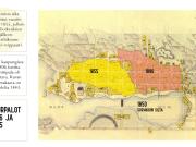 Kuvassa kaupungin asemakaava vuodelta 1846