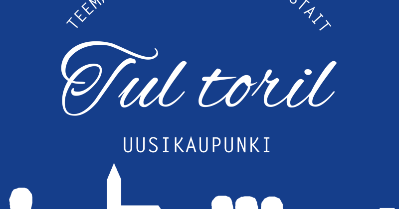 Kaupungin siluetti ja tul toril -logo tekstinä.