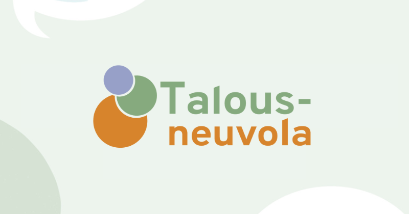 Kuvassa vihreä tausta ja keskellä teksti "talousneuvola"