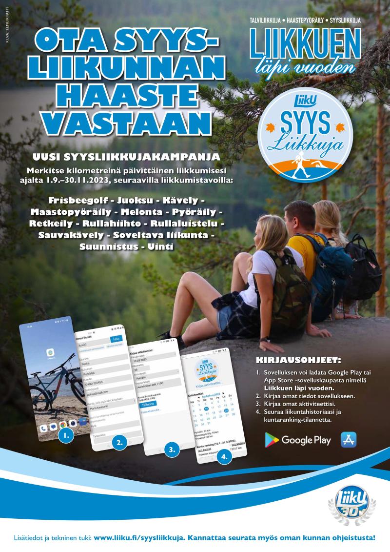 mainos syysliikkuja julisteesta, teksti avattu uutisessa